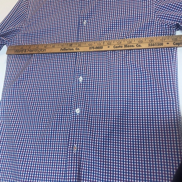 Nautica Men's Blue Purple Checkered Long sleeve dress shirt size S - Picture 8 of 10